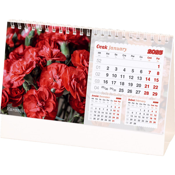AMT-05-BR ÇİÇEKLER MASA TAKVİMİ