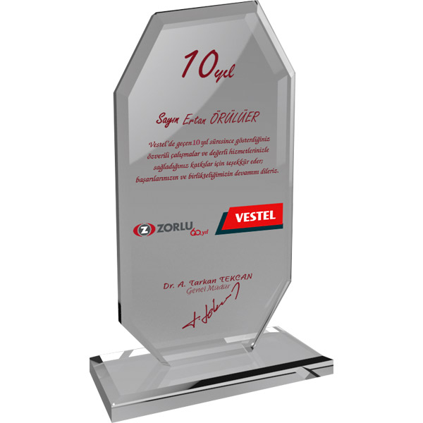 EKT-102-ŞF KRİSTAL PLAKET